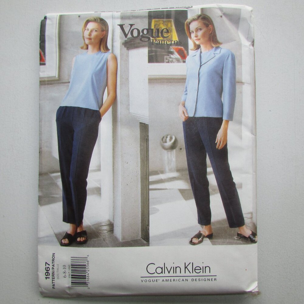 Calvin Klein Vogue Sewing Pattern - 1967 - Sz 6-8-10 -- UNCUT